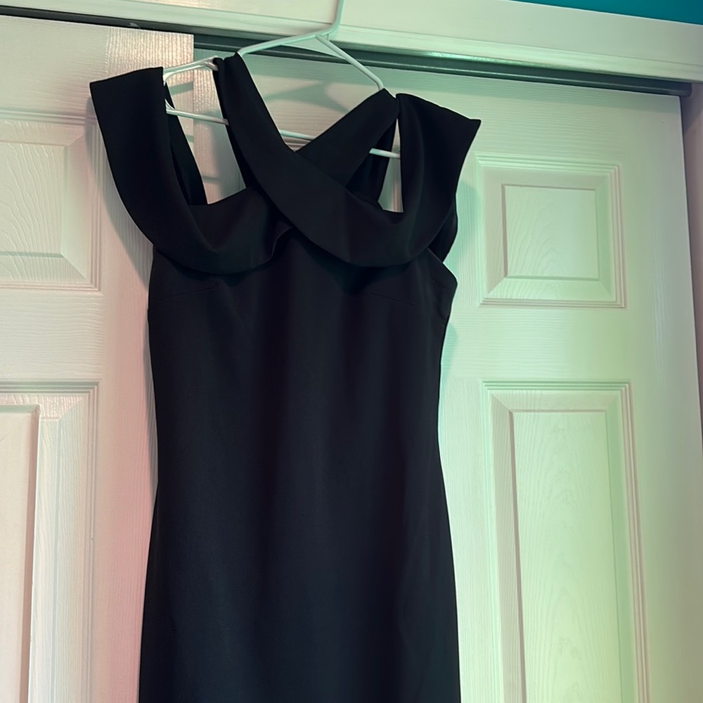 off the shoulder black dress